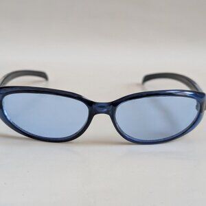 NWT Vintage 90's Plastic Rectangle Designer Sport Sunglasses (S. Crystal Blue)
